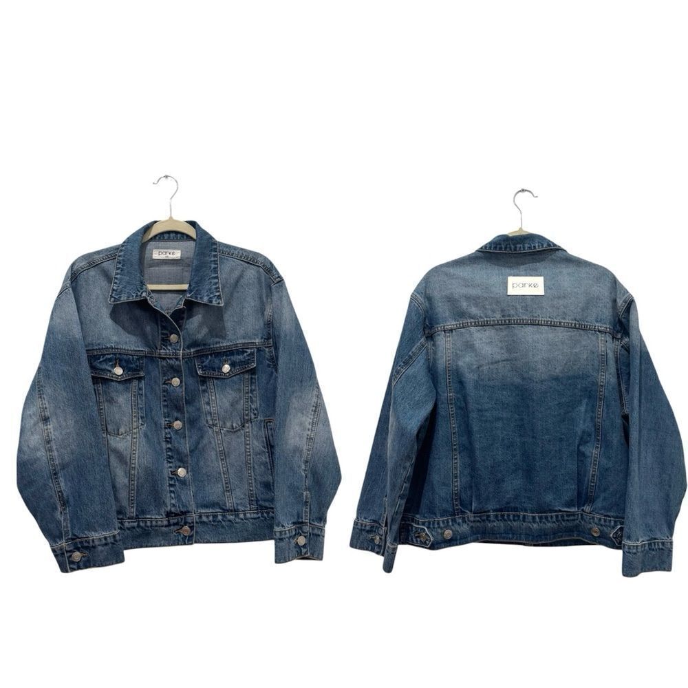 NEW PARKE Oversized Denim Jacket in Vintage Wash - Picture 8 of 12